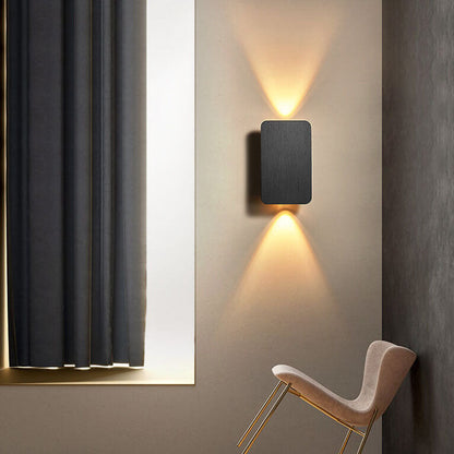Minimalist LED Wall Sconce | Flat Metal Rectangle