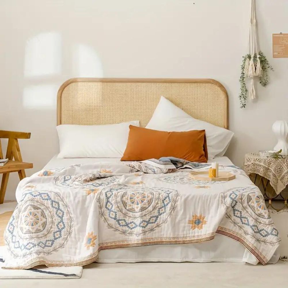 Serene Mandala Throw Blanket | Intricate Geometric Pattern