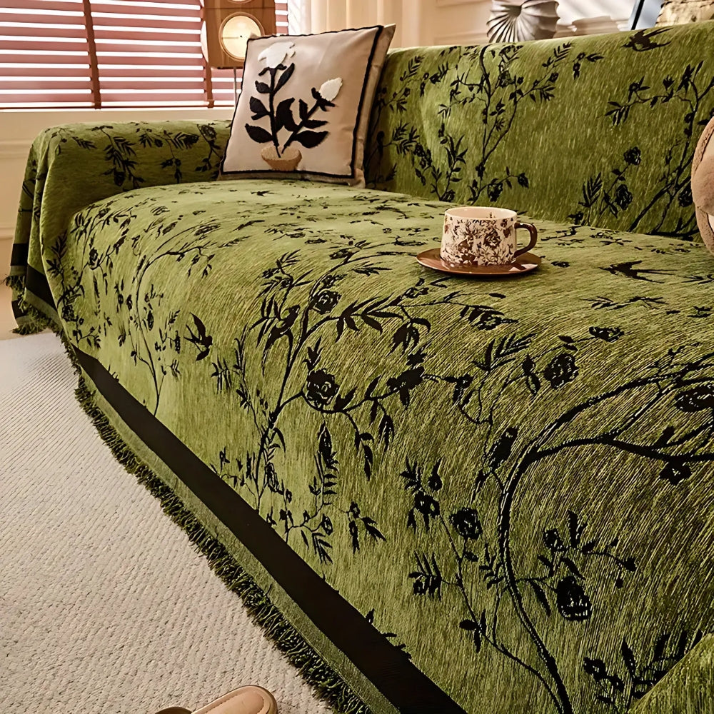 Damask Pattern Couch Cover | Elegant Floral Sofa Bedding