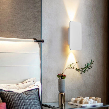 Minimalist LED Wall Sconce | Flat Metal Rectangle