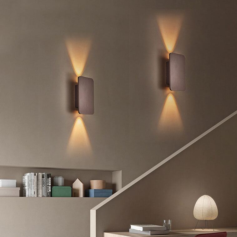 Minimalist LED Wall Sconce | Flat Metal Rectangle