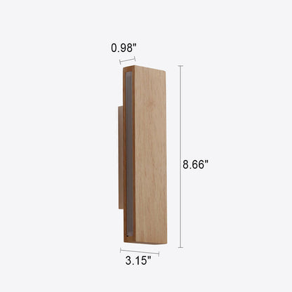 Minimalist Wood Wall Sconce | Rotatable LED Bar