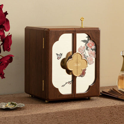 Lockable Wooden Jewelry Storage Cabinet