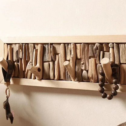 Wood Peg Rail Wall Coat Rack