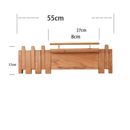 Dark Wood Entryway Wall Coat Rack