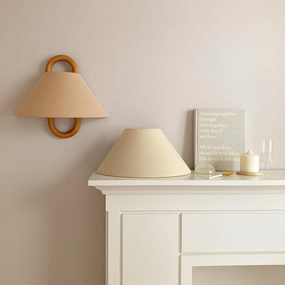 Pleated Solid Wood Half-Moon Wall Sconce