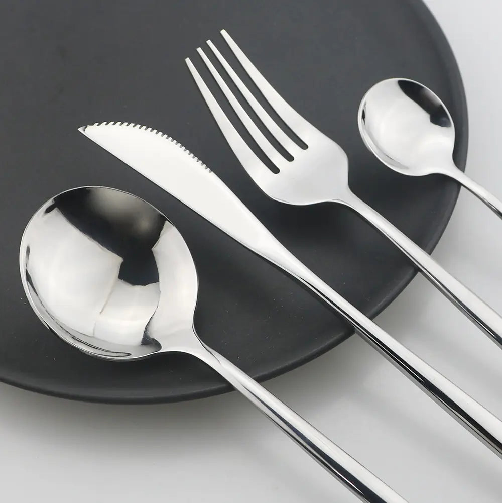 24-piece Stainless Steel Cutlery Set – Aurinox-Silver-State of Style