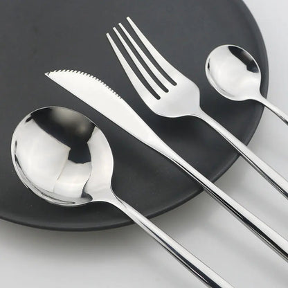 24-piece Stainless Steel Cutlery Set – Aurinox-Silver-State of Style