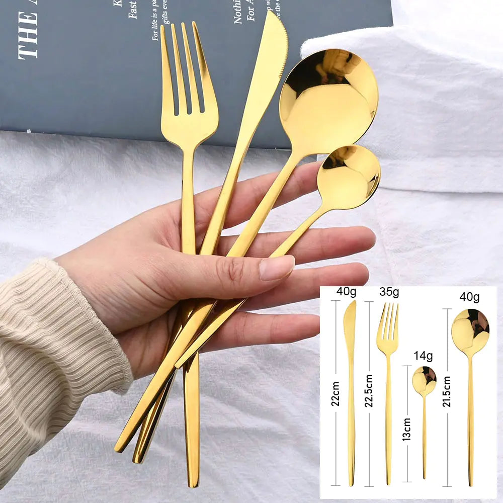 24-piece Stainless Steel Cutlery Set – Aurinox-Silver-State of Style