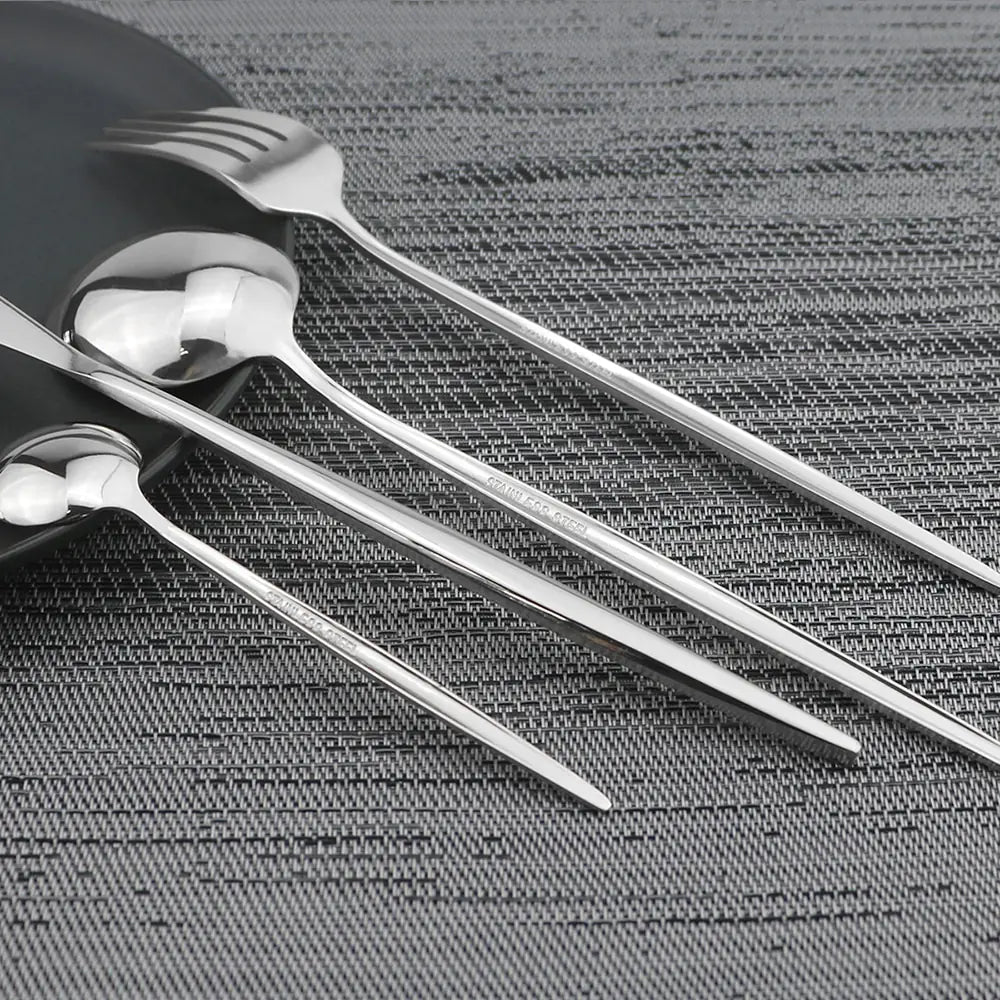 24-piece Stainless Steel Cutlery Set – Aurinox-Silver-State of Style
