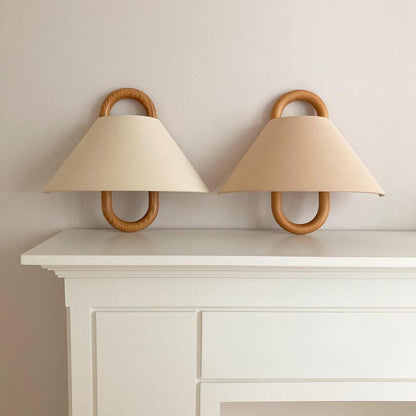 Pleated Solid Wood Half-Moon Wall Sconce