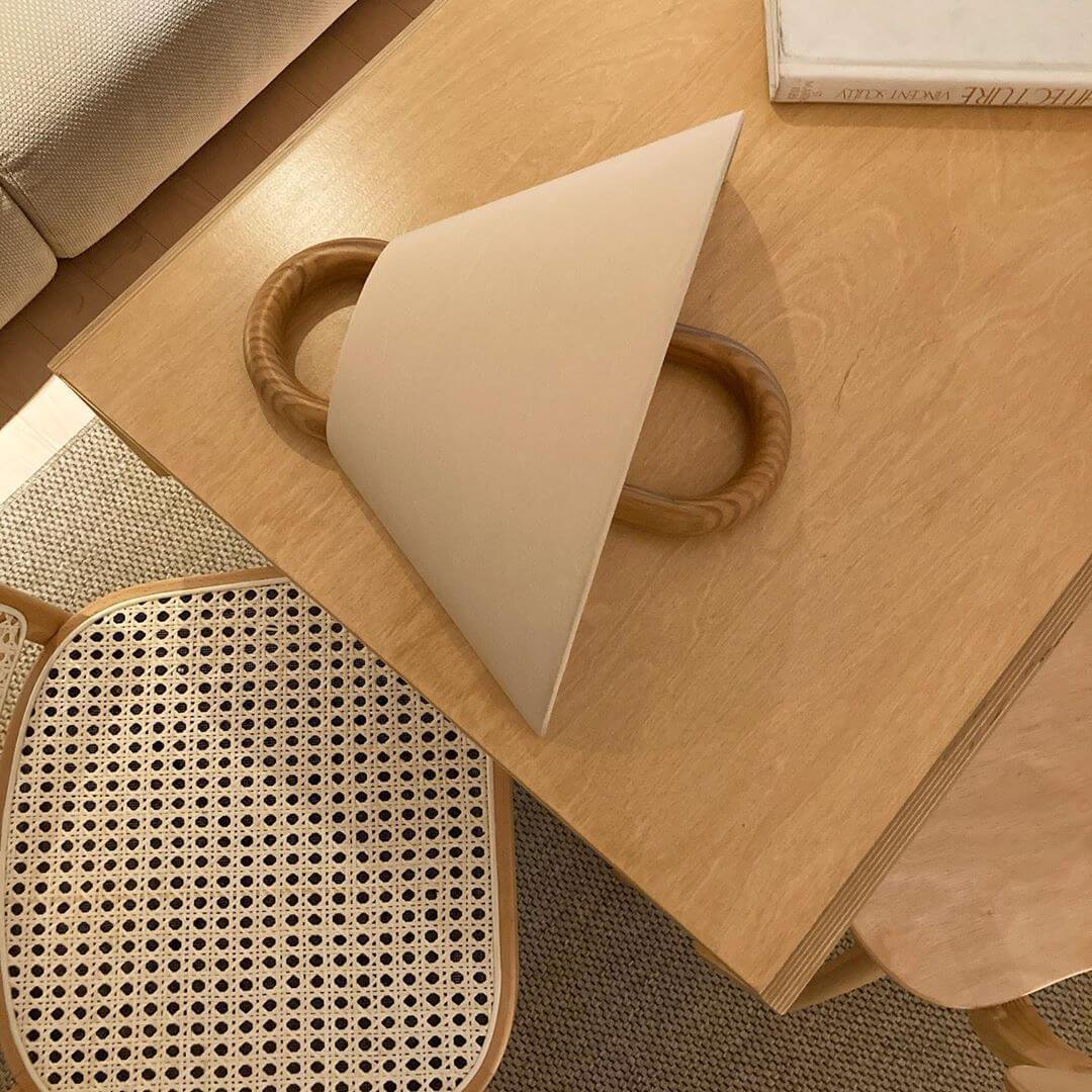 Pleated Solid Wood Half-Moon Wall Sconce