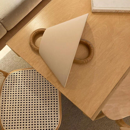 Pleated Solid Wood Half-Moon Wall Sconce