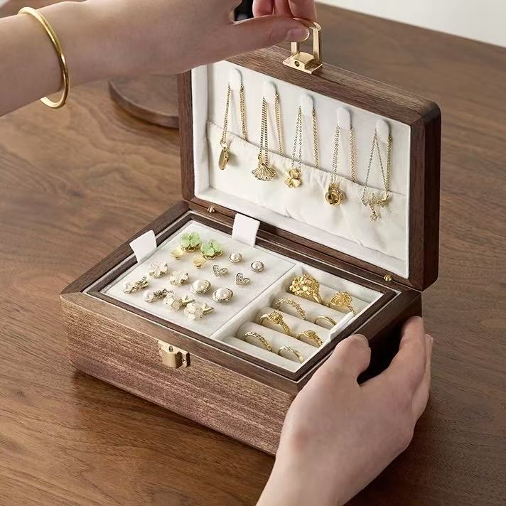 Minimalist Walnut Jewelry Storage Box
