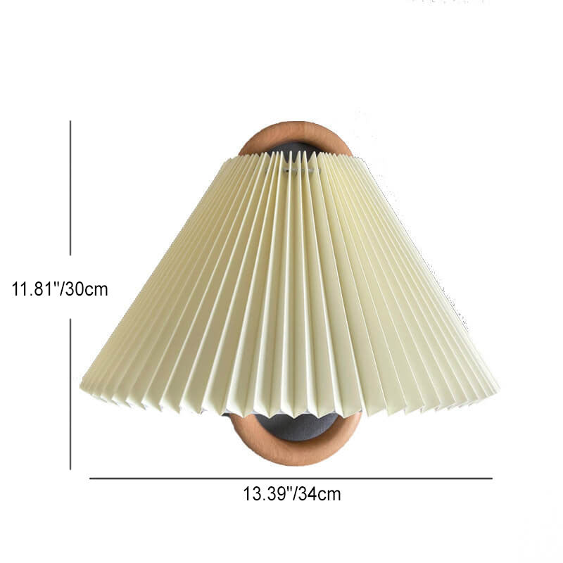 Pleated Solid Wood Half-Moon Wall Sconce