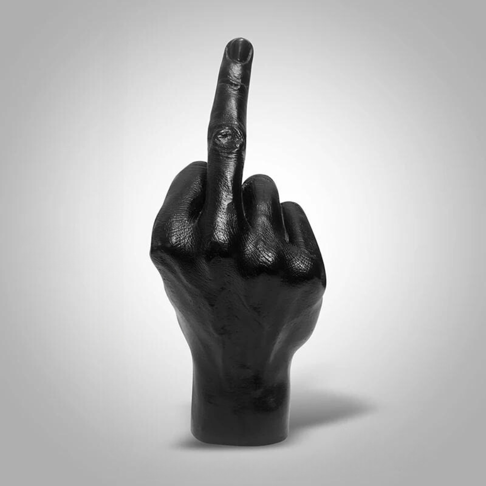 ArtZ® I Have A Bad Attitude Sculpture Middle Finger Sculpture Black