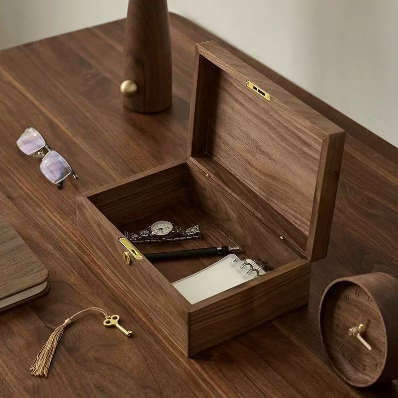 Minimalist Walnut Watch Box with Lock