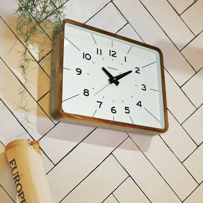 Square Frame Metal Wall Clock