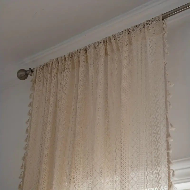 Bohemian Crochet Curtain Panel