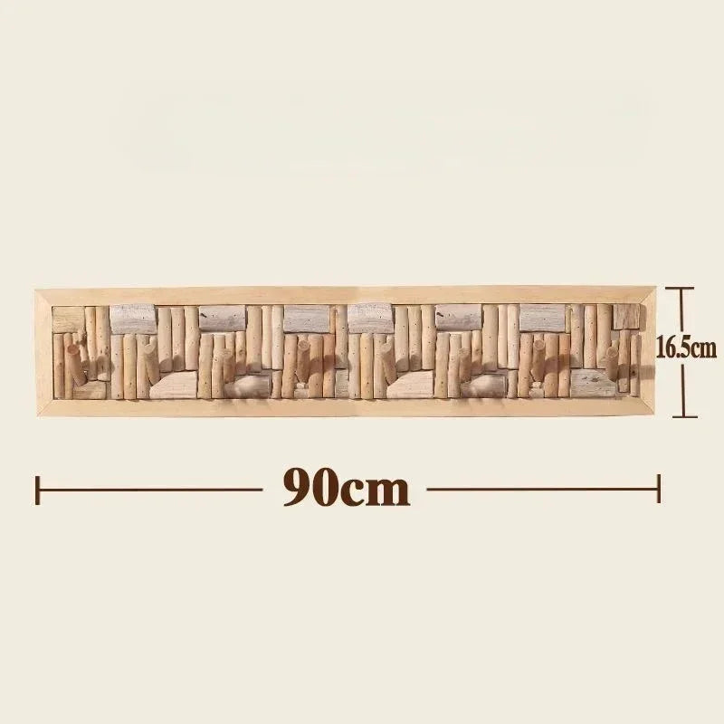 Wood Peg Rail Wall Coat Rack