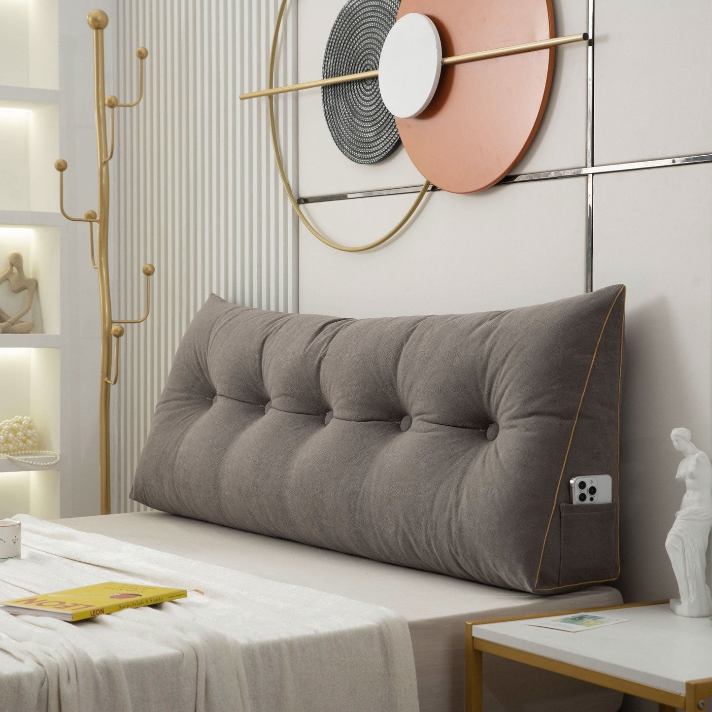 Chic Angled Wedge Pillow | Decorative Bed Support
