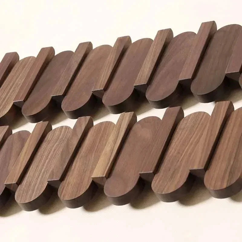 Slatted Wood Wall Coat Rack