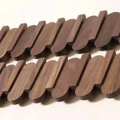 Slatted Wood Wall Coat Rack