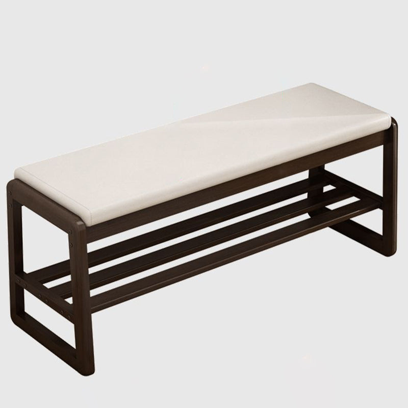 Shoe Bench with Shelf Solid Wood