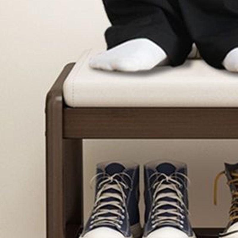 Shoe Bench with Shelf Solid Wood