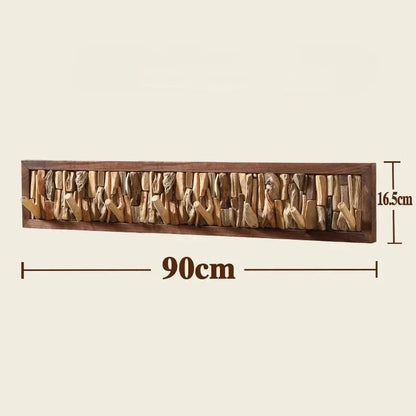 Wood Peg Rail Wall Coat Rack