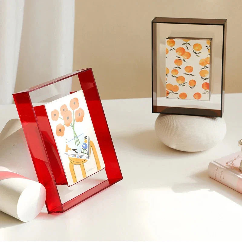 Acrylic Photo Frame with Neon Accent Edge