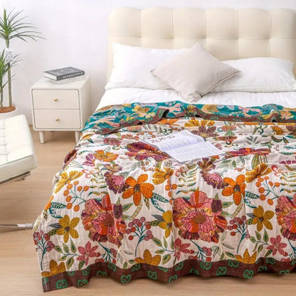 Vintage Floral Throw Blanket | Classic Botanical Pattern