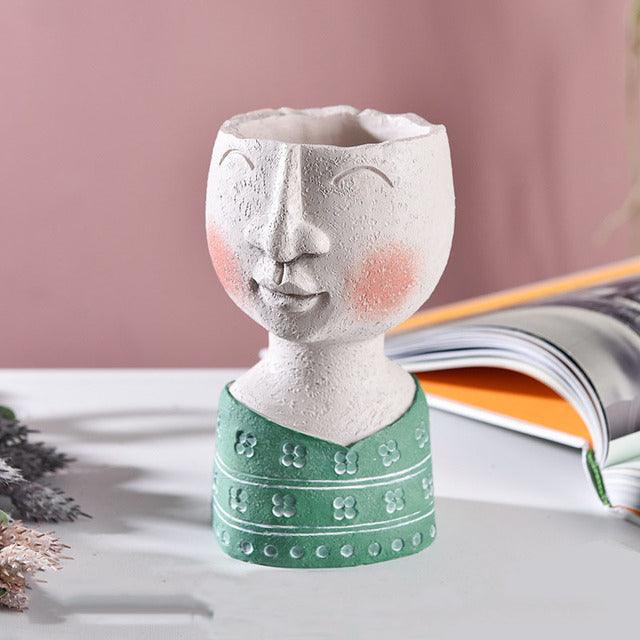 Modern Face Ceramic Planter Pot