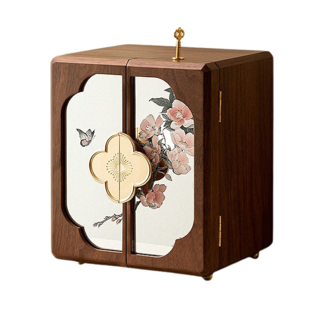 Lockable Wooden Jewelry Storage Cabinet