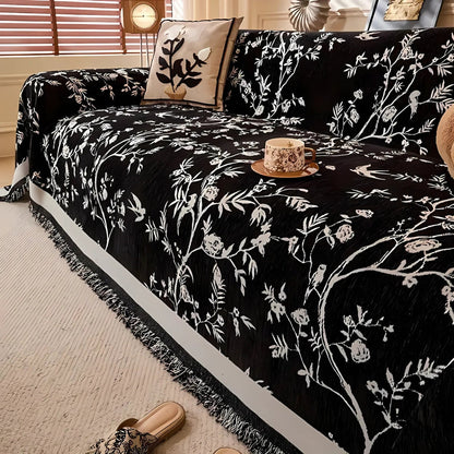 Damask Pattern Couch Cover | Elegant Floral Sofa Bedding
