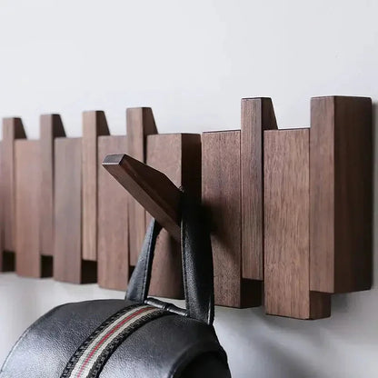 Horizontal Wood Wall Hook Rack