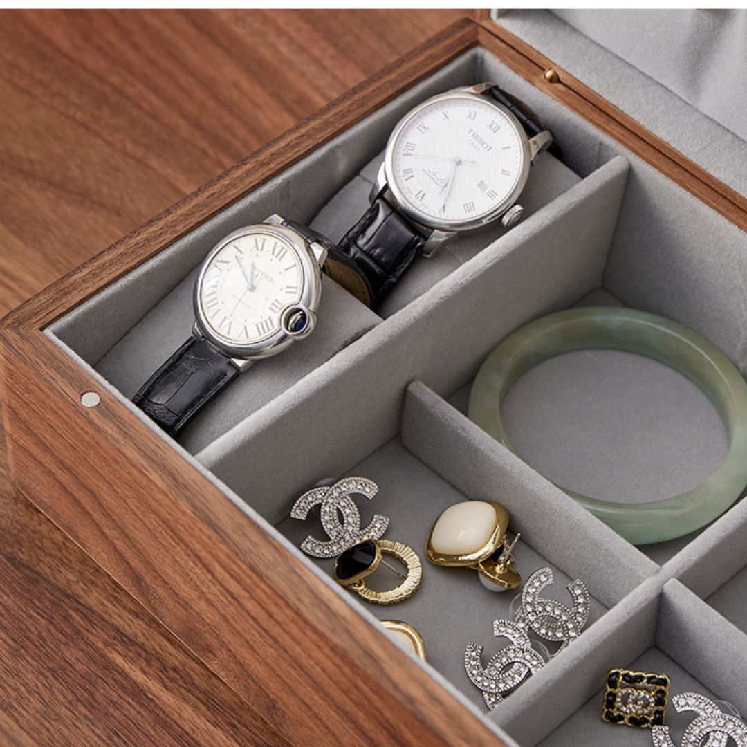 Walnut Jewelry Box with Lift Out Tray