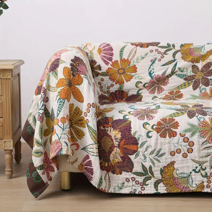 Vintage Floral Throw Blanket | Classic Botanical Pattern