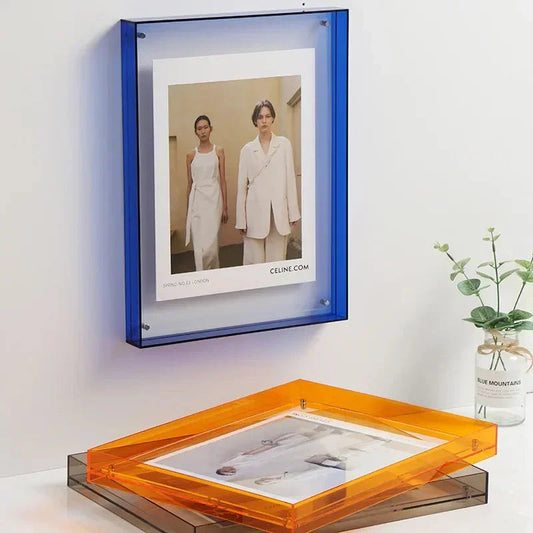 Floating Acrylic Solid Block Photo Frame