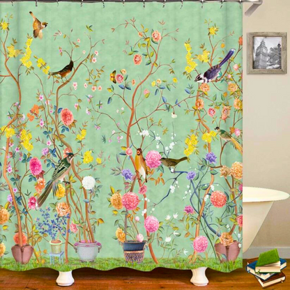 Waterproof Floral Shower Curtain