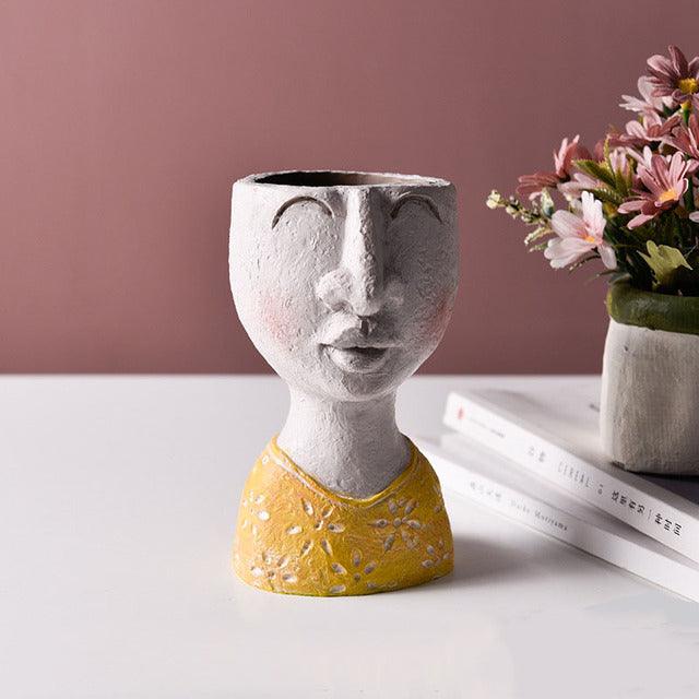 Modern Face Ceramic Planter Pot