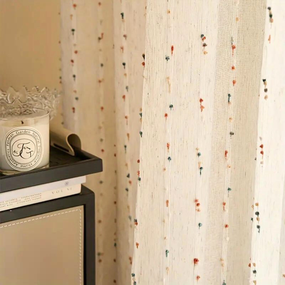Rainbow Tulle Sheer Curtain Panel