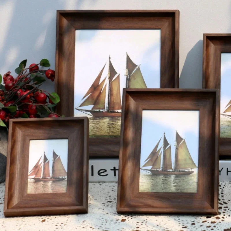 Solid Wood Slim-Profile Display Photo Frame