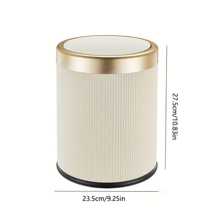 Oval Press Top Trash Can with Dual Inner Bucket