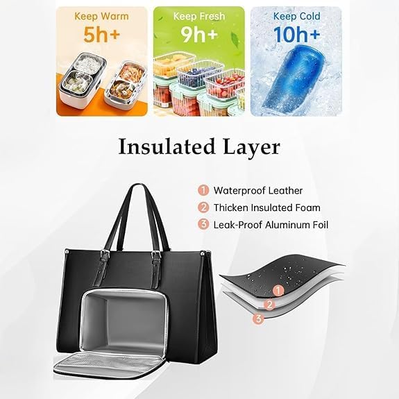 Women's Insulated Lunch Bag Tote | Portable Work Cooler