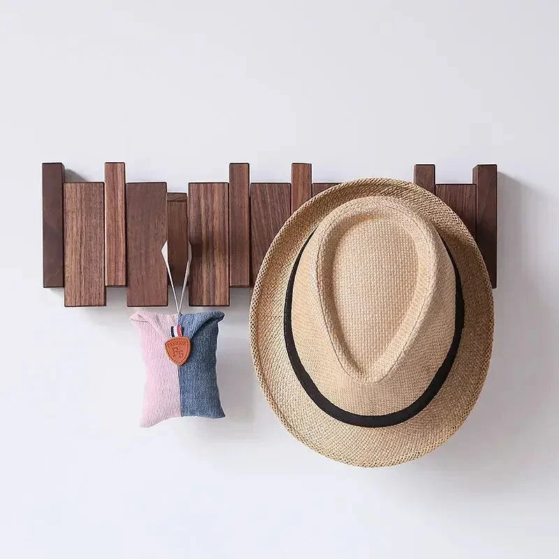 Horizontal Wood Wall Hook Rack