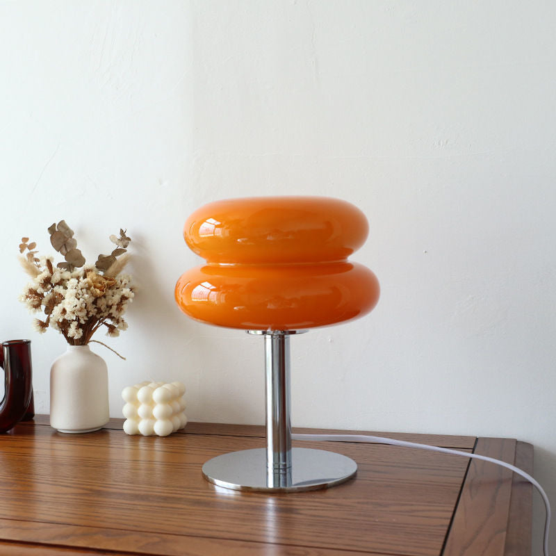 Italian Style Glass Table Lamp | Retro Modern Accent Lighting