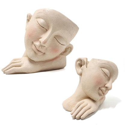 Greek Bust Head Planter Pot