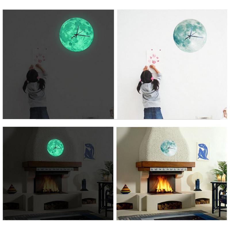 Moon Wall Clock | Glow in the Dark Realistic Lunar Design