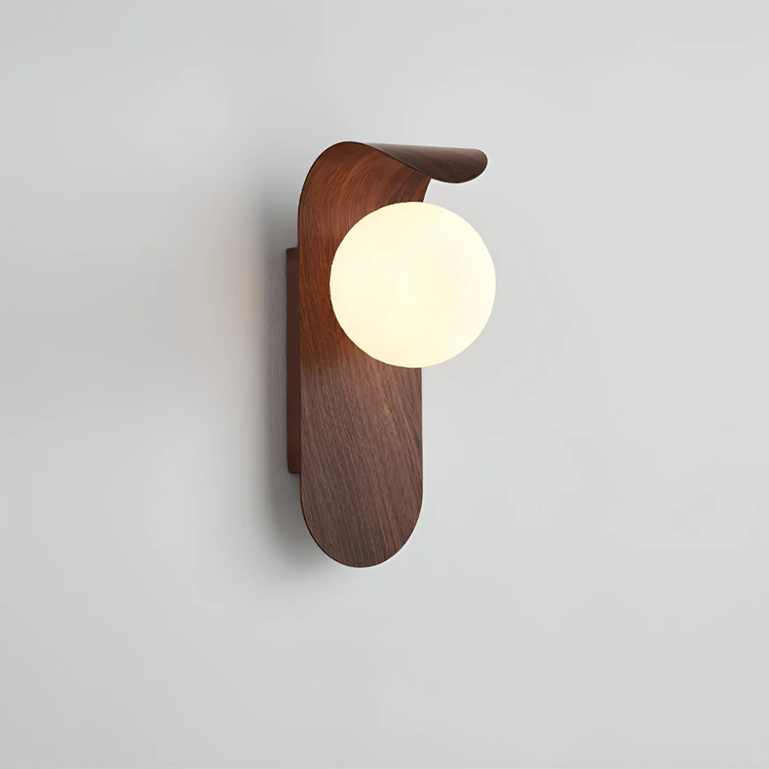 LED Wall Sconce | Scandinavian Minimalist Wooden Bedroom Light
